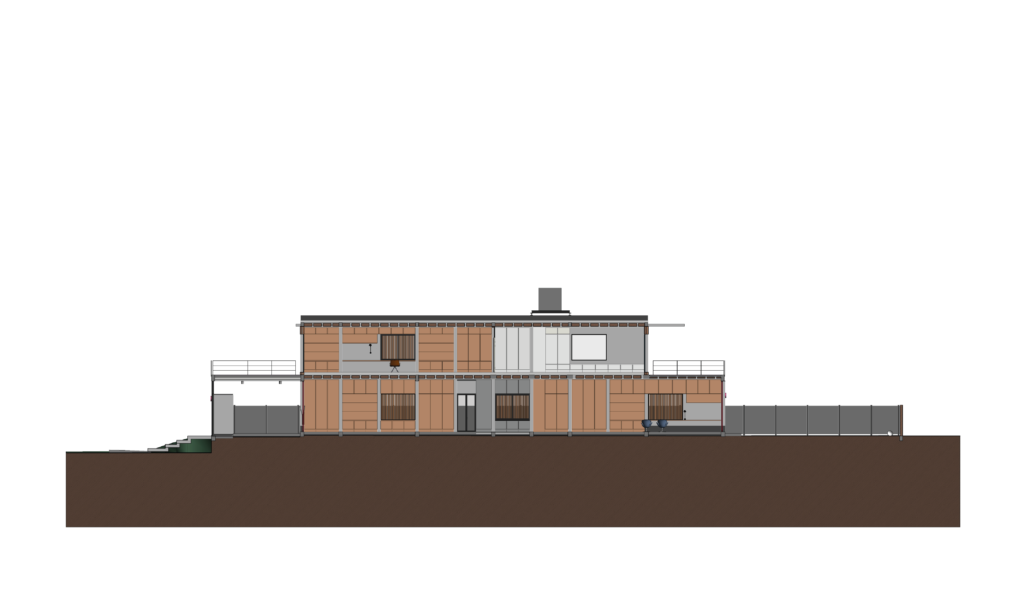 axonometría espiga mobiliario sirviente