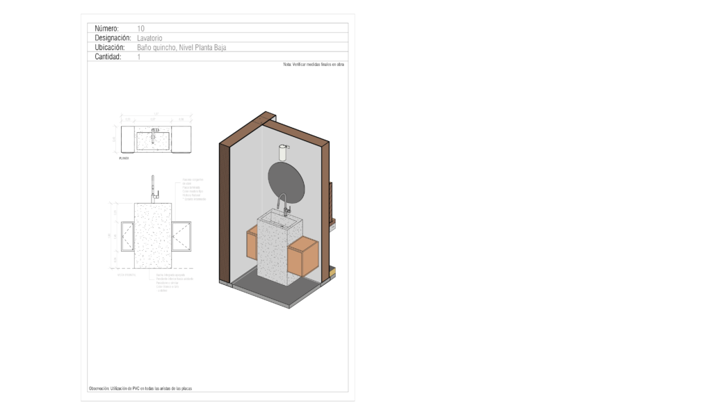 planilla mobiliario toilette quincho